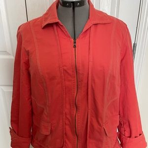 Chico's 3 Orange Long Sleeve Utility Jacket
